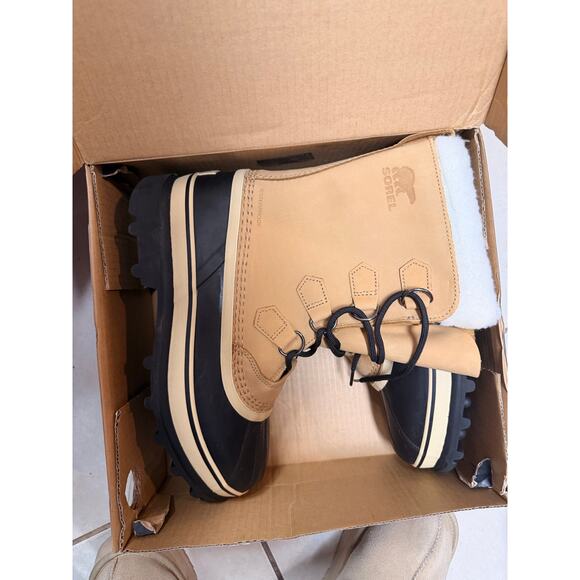 Sorel Caribou™ WP Waterproof Boot Buff Caramel Color Men's Size 9 - Picture 4 of 5